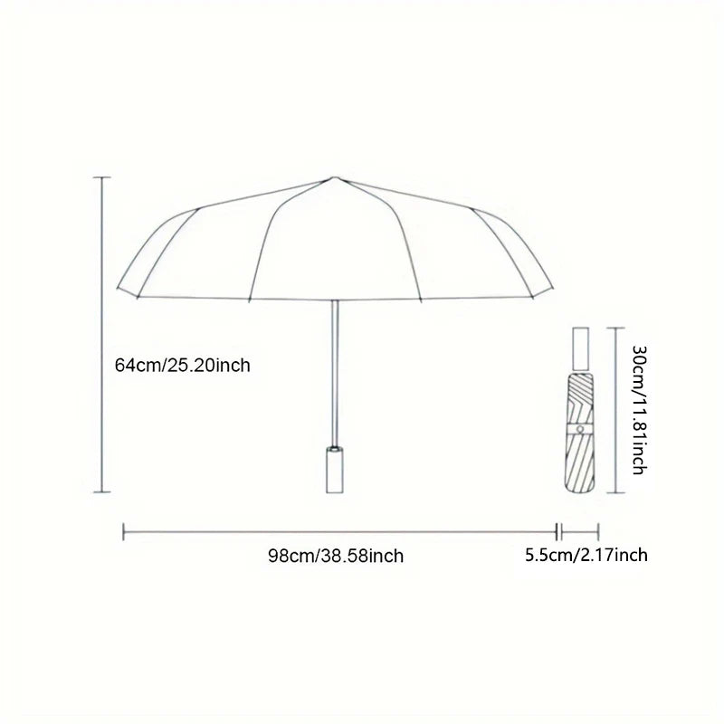 Blue Cartoon Cat Folding UV Umbrella – Sun & Rain Protection
