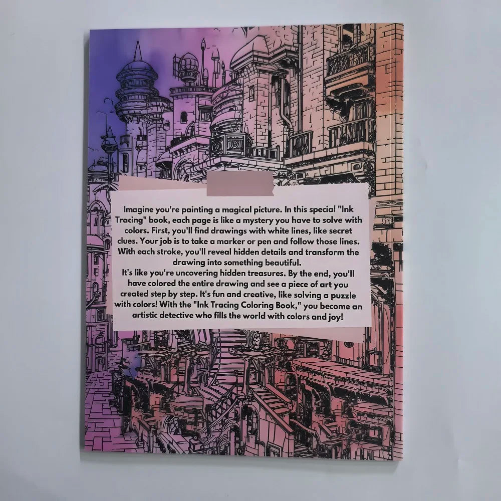 Ink Tracing Coloring Book Hidden Cities Vol 2 Unique Books Beginners