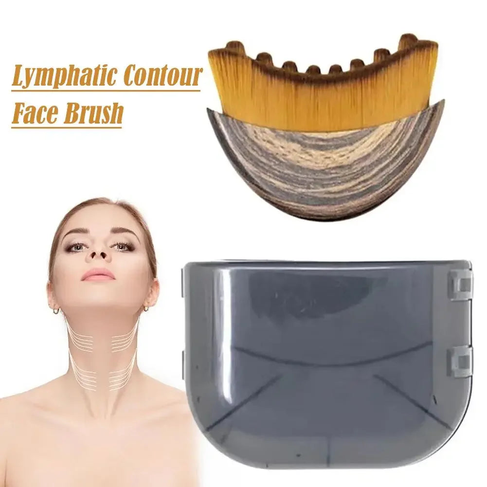Lymphatic Contour Face Brush, Chin & Jawline Sculpting, Lymphatic Drainage Massager for Face, Dry Brush Massage Relieve Fatigue Peaceful Pleasures Health and Wellness
