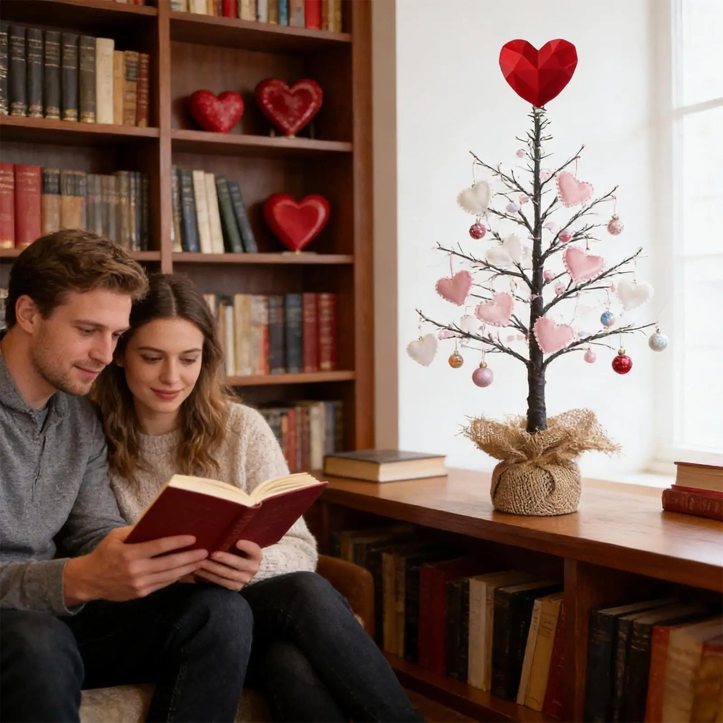 Heart Shape Valentine Topper for Tree Farmhouse Decorations Love Topper Decor for Home Living Room Apartment Workplace Porch Peaceful Pleasures Health and Wellness
