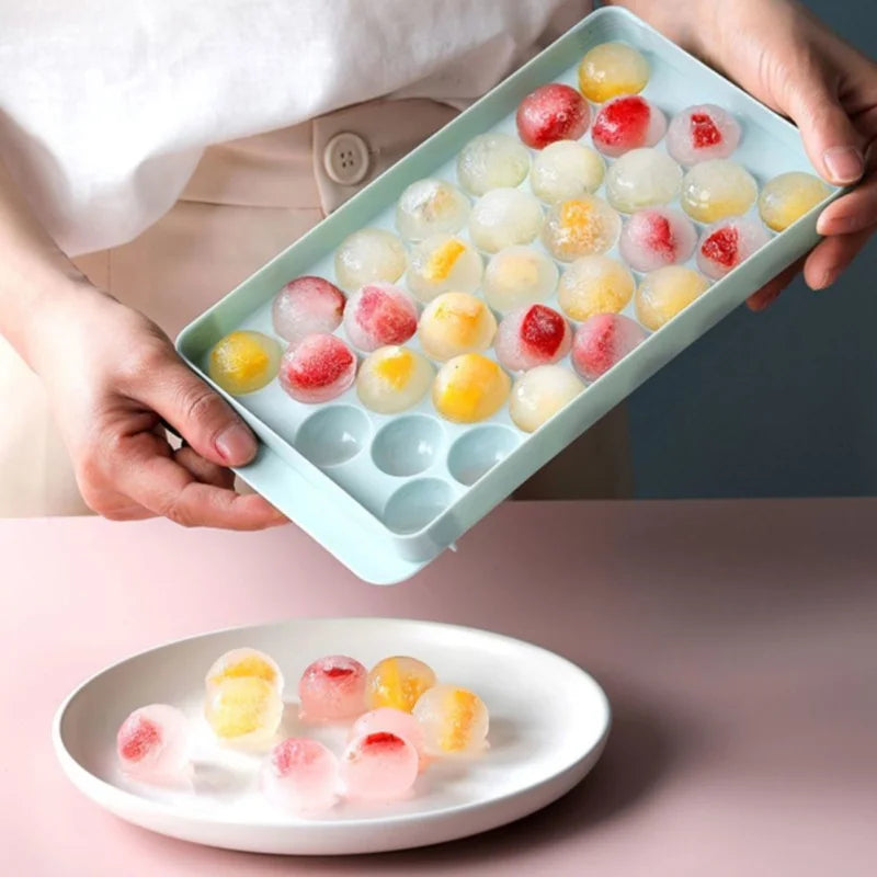 Round Ice Ball Mold – 33-Sphere BPA-Free Silicone Tray (1–10 Pack)