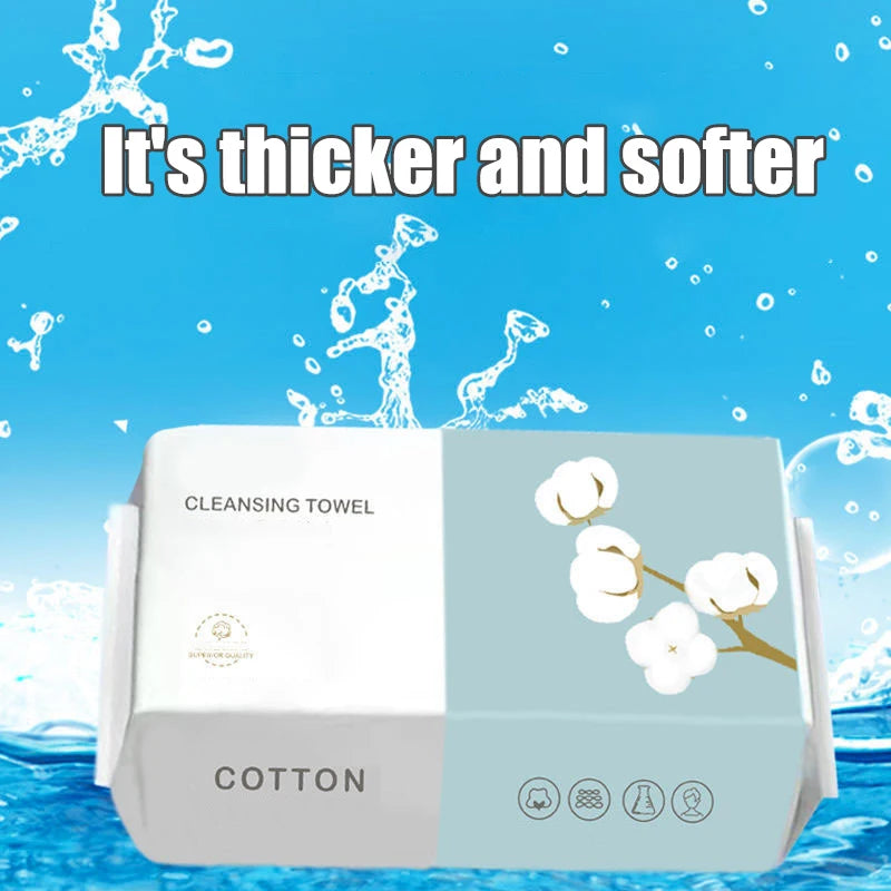 100PCS Natural Disposable Face Towel Travel Facial Cleansing Wet And Dry Makeup Remover Pearl Cotton Soft Makeup Nonwoven Towel Peaceful Pleasures Health and Wellness WHITE See below for size descriptions