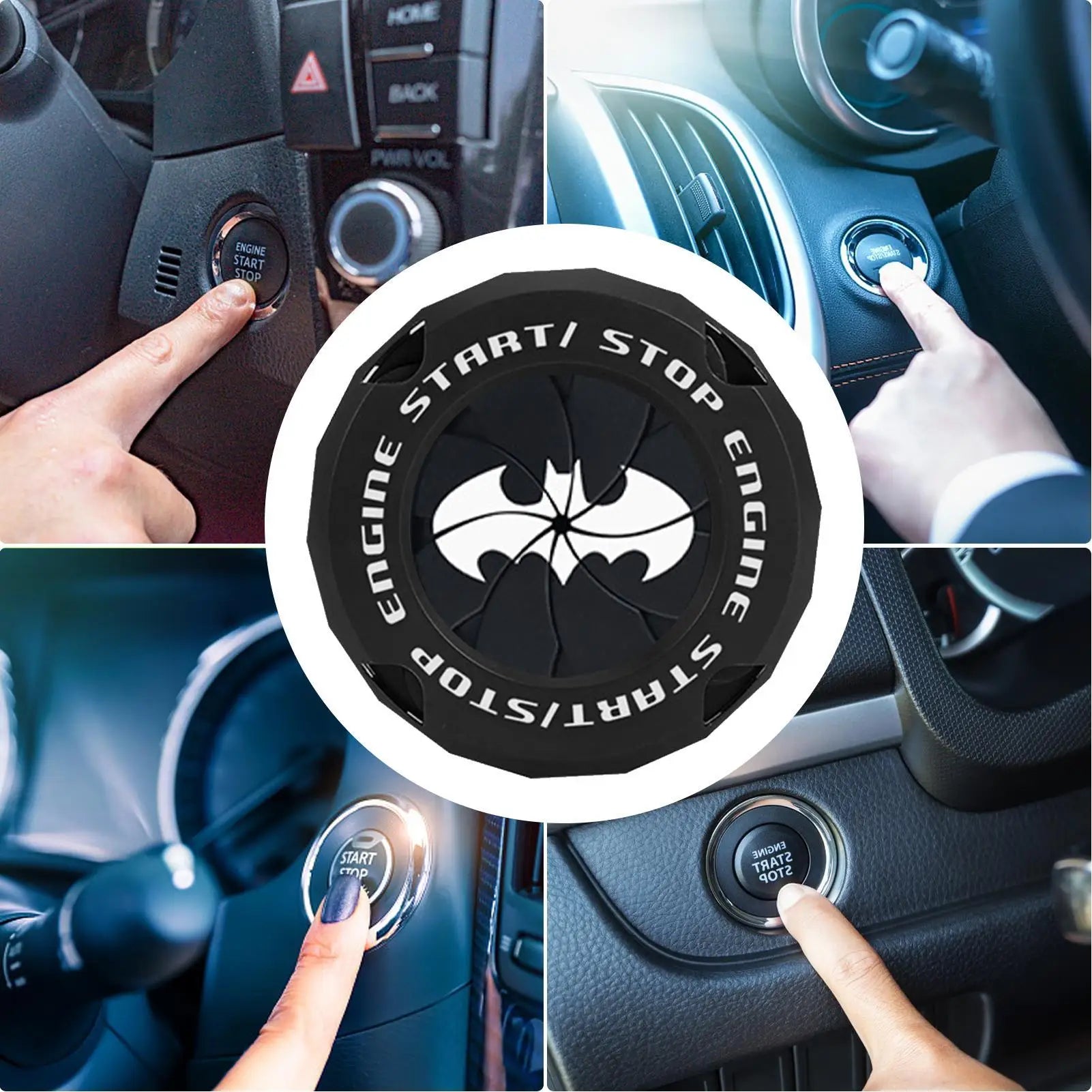 Push Start Button Cover Bat Design Start Stop Button Cover engine start button cover Protective Push Button Cover car accessory Peaceful Pleasures Health and Wellness