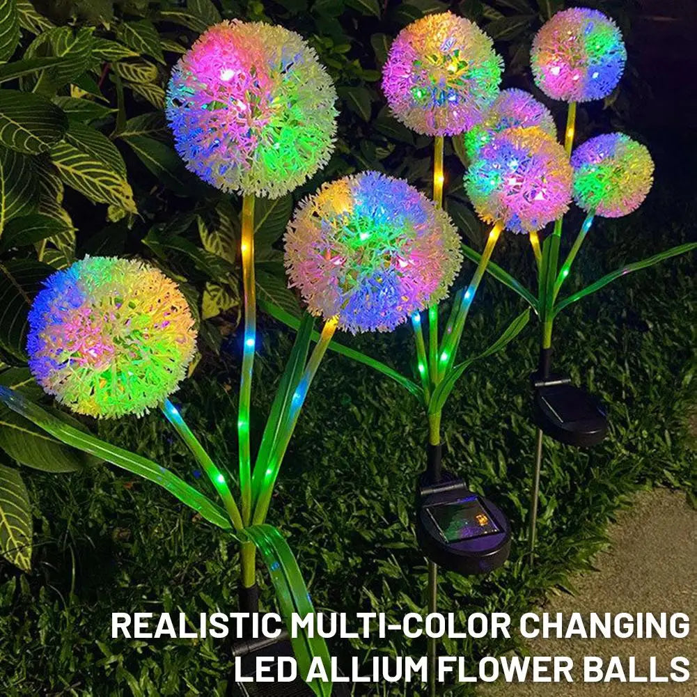 LED Solar Dandelion Flower Lamp Solar Courtyard Light Waterproof For Courtyard Paths Terraces Garden Decoration Peaceful Pleasures Health and Wellness