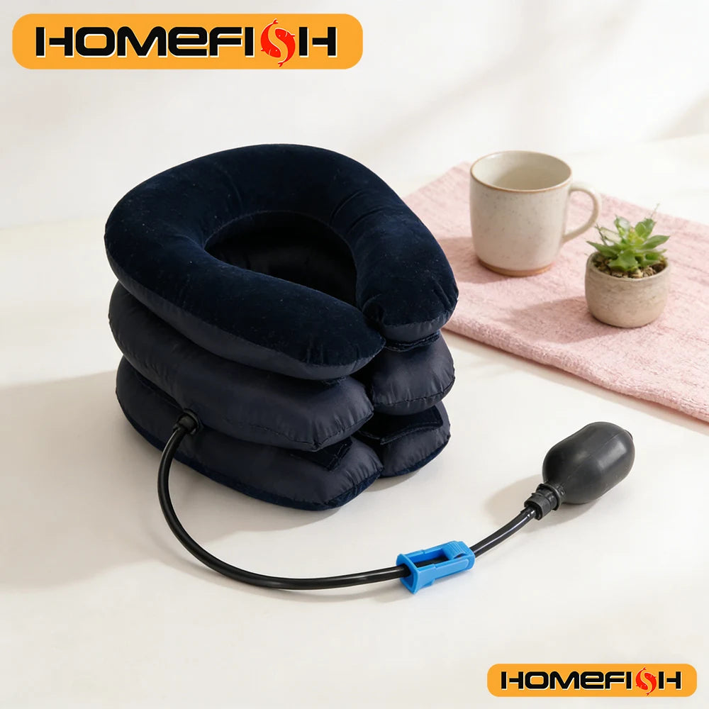 Inflatable Air Cervical Traction Neck Stretcher - 1 Tube Orthopedic Pillow Collar Pain Relief Medical Tractor Peaceful Pleasures Health and Wellness