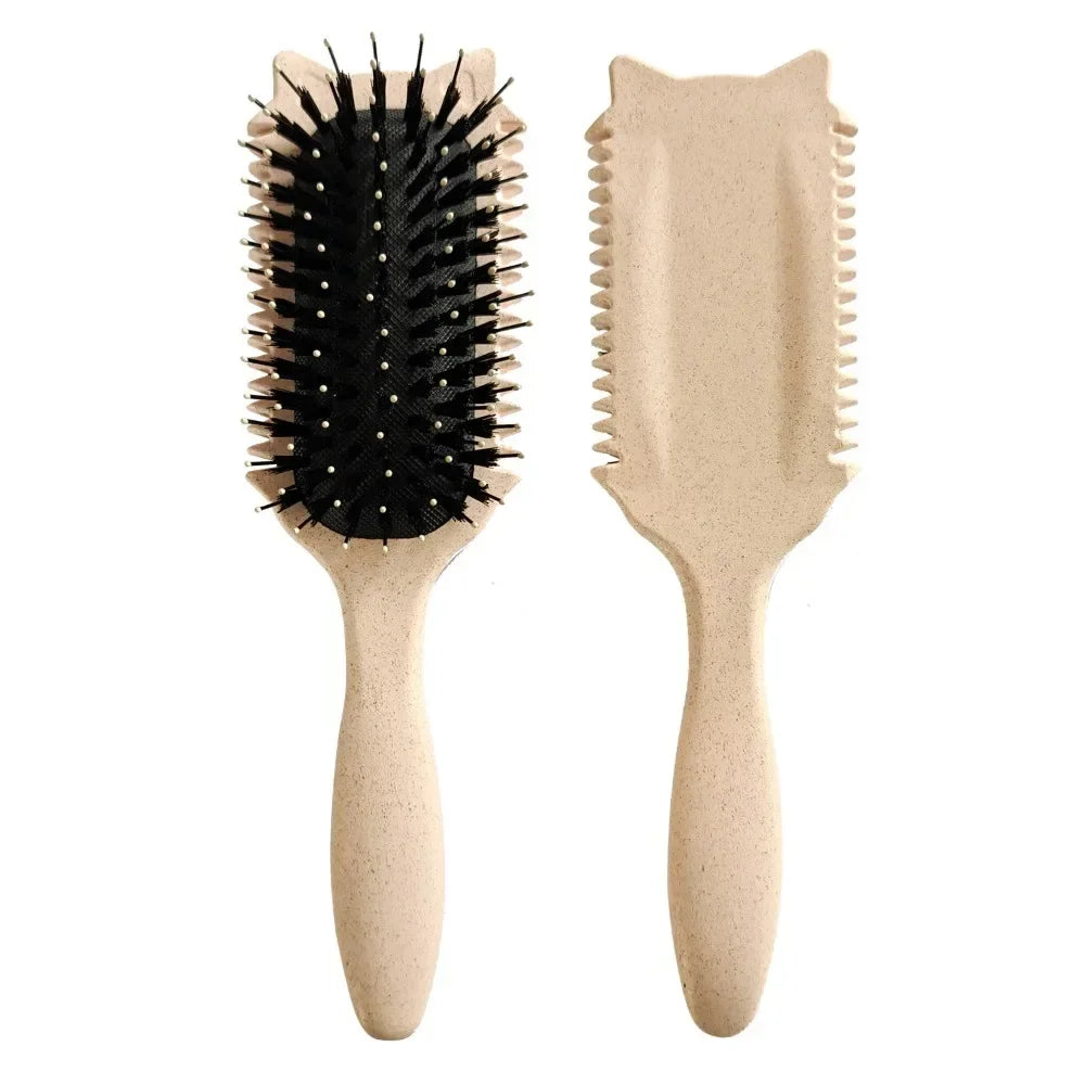 Boar Bristle Curl Defining Brush – Detangling Styling Comb