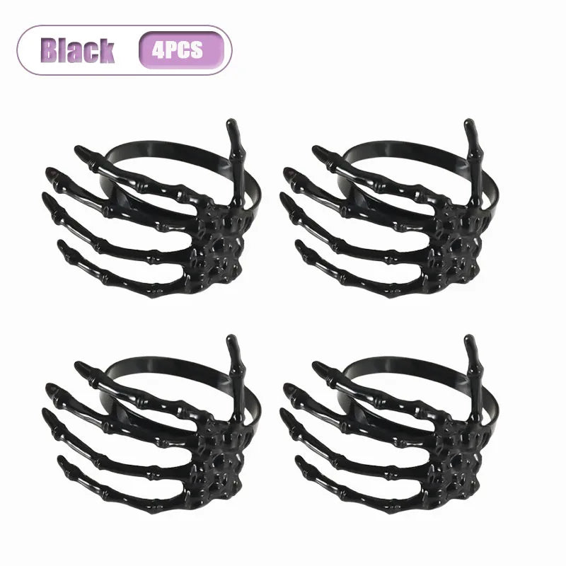 Halloween Skeleton Hand Napkin Rings Set 2–4 | Spooky Table Decor