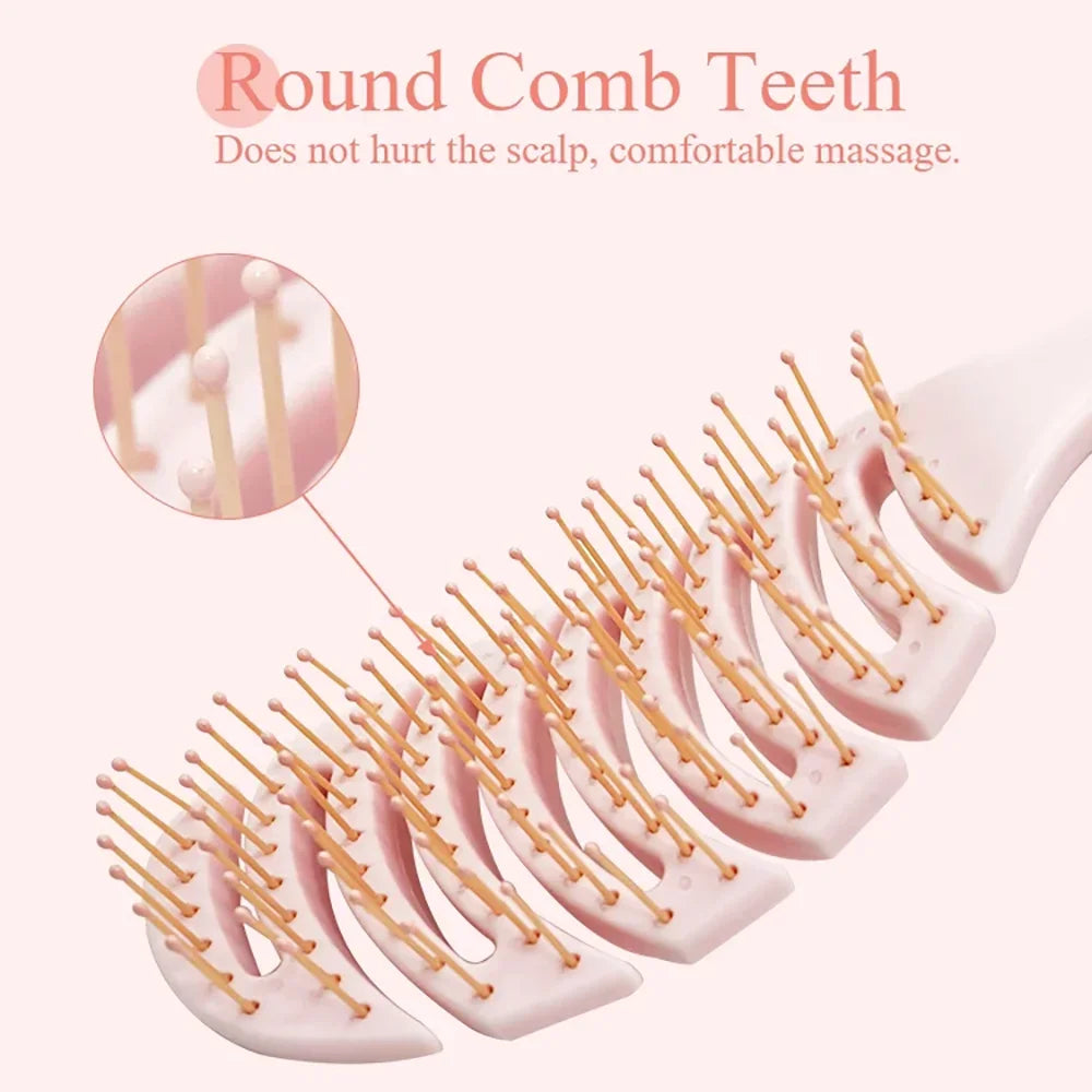 Hollow Detangling Hair Brush – Anti-Static Scalp Massage Comb
