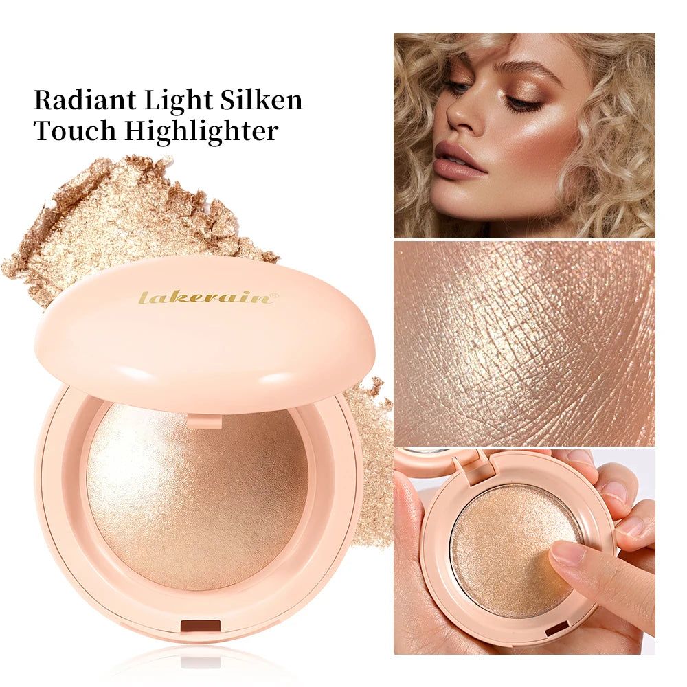 Face Highlighter Powder Instant Silky Skin Glow Long Lasting Waterproof Baked Shimmer Illuminator Makeup Contouring Glitter Peaceful Pleasures Health and Wellness