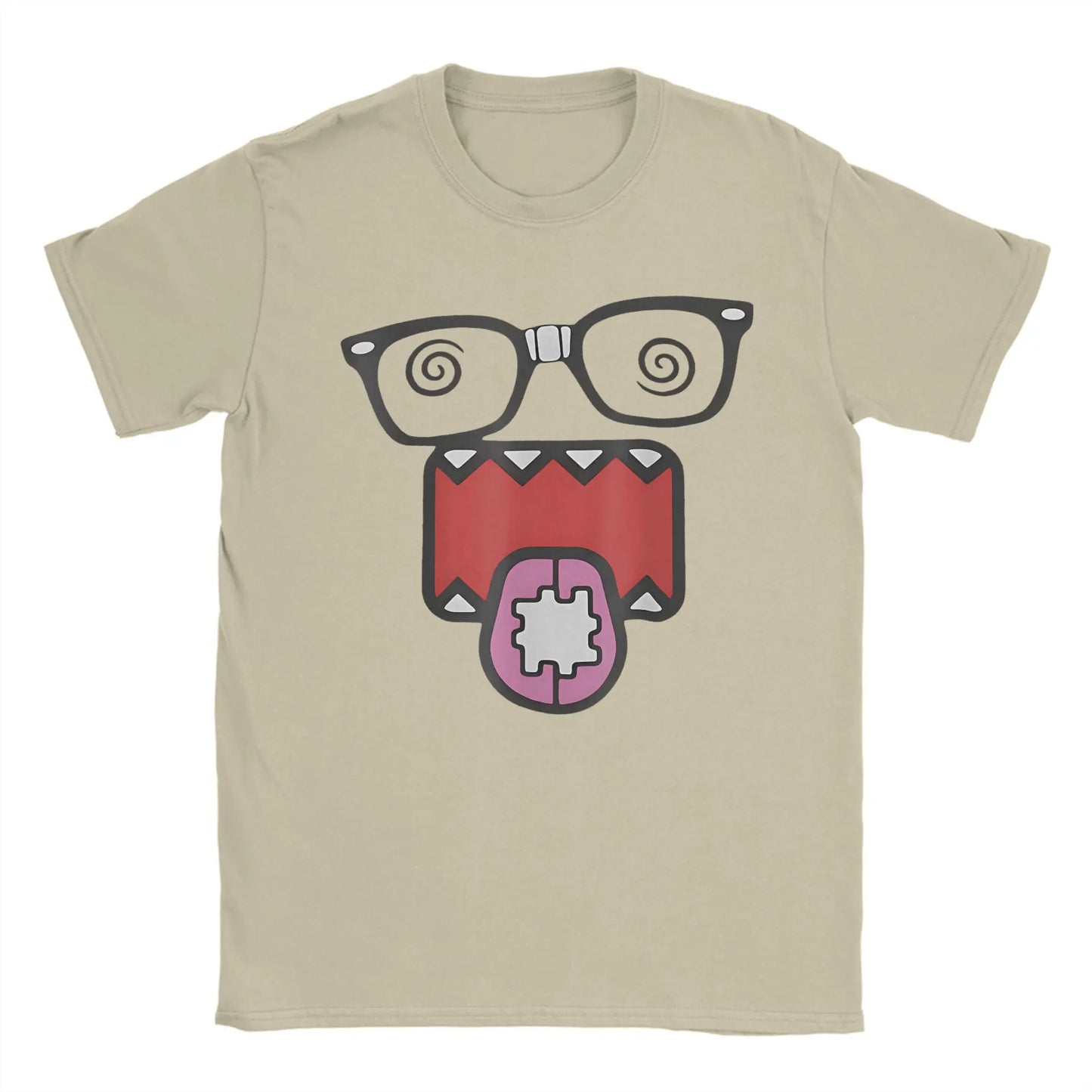 Novelty Domo Kun T-Shirt Men O Neck Pure Cotton T Shirts Short Sleeve Tees Gift Idea Clothes Peaceful Pleasures Health and Wellness 9 S
