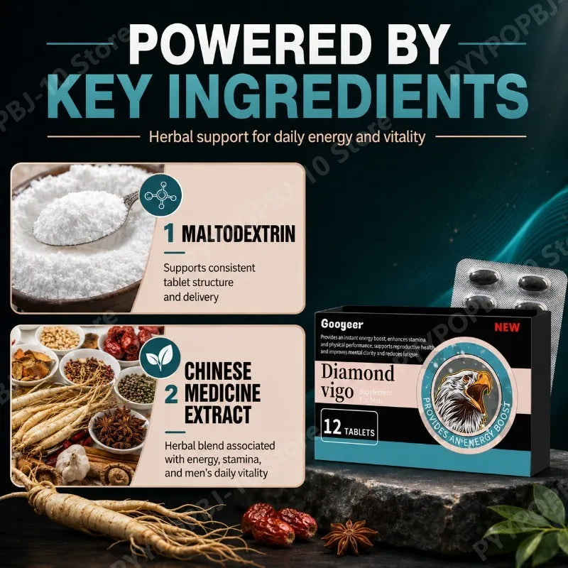 Diamond Vigo Men's Daily Vitality Supplement – 12 Tablets