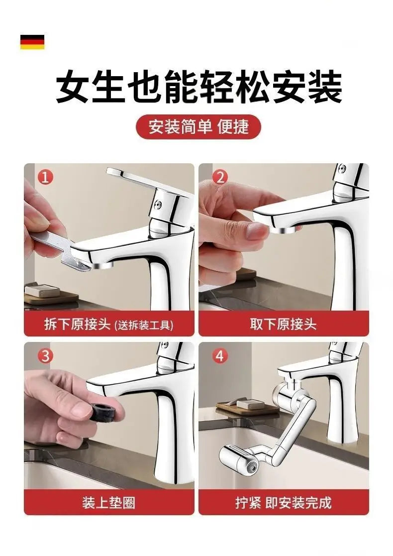 4-Mode 1440° Rotating Faucet Extender with Filter | Water Saving