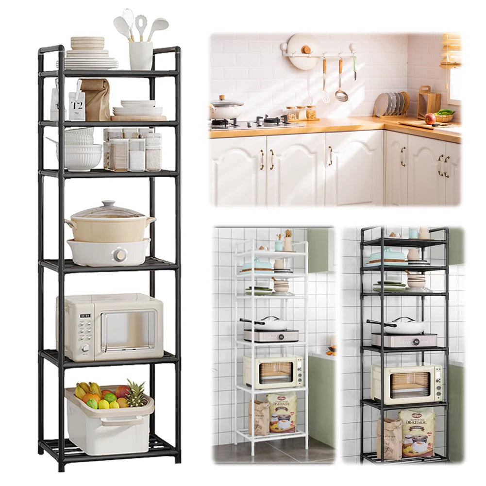 6-Tier Metal Storage Shelf | Kitchen Bathroom Utility Rack