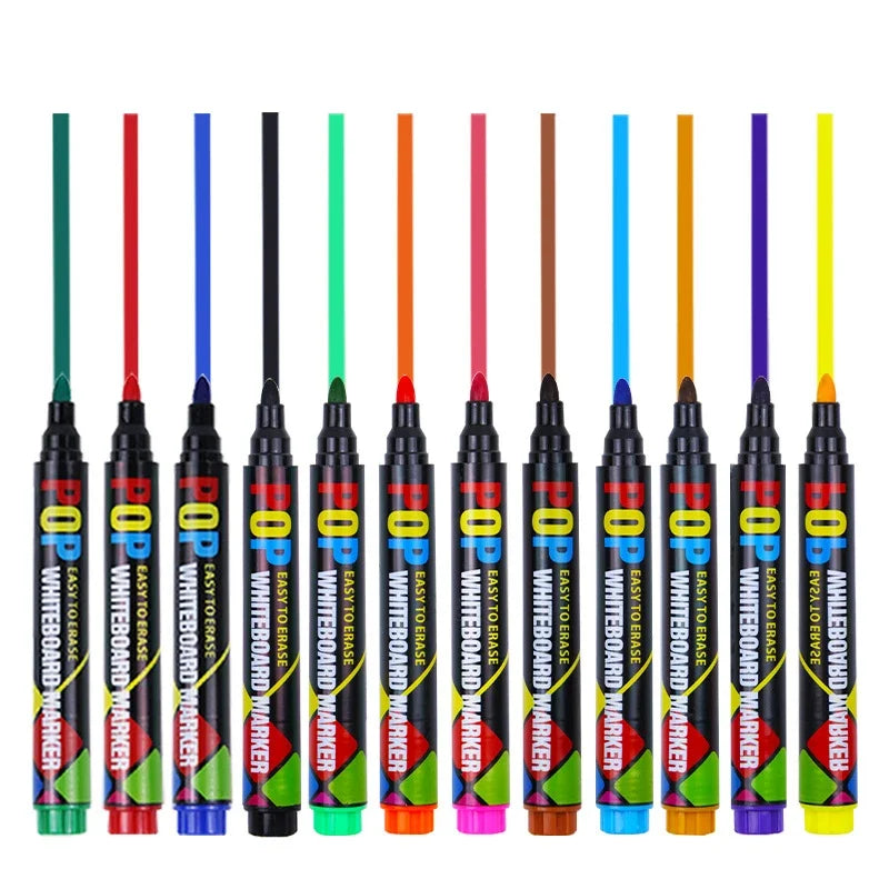 8/12 Color Erasable Whiteboard Marker Set – Refillable, Non-Toxic