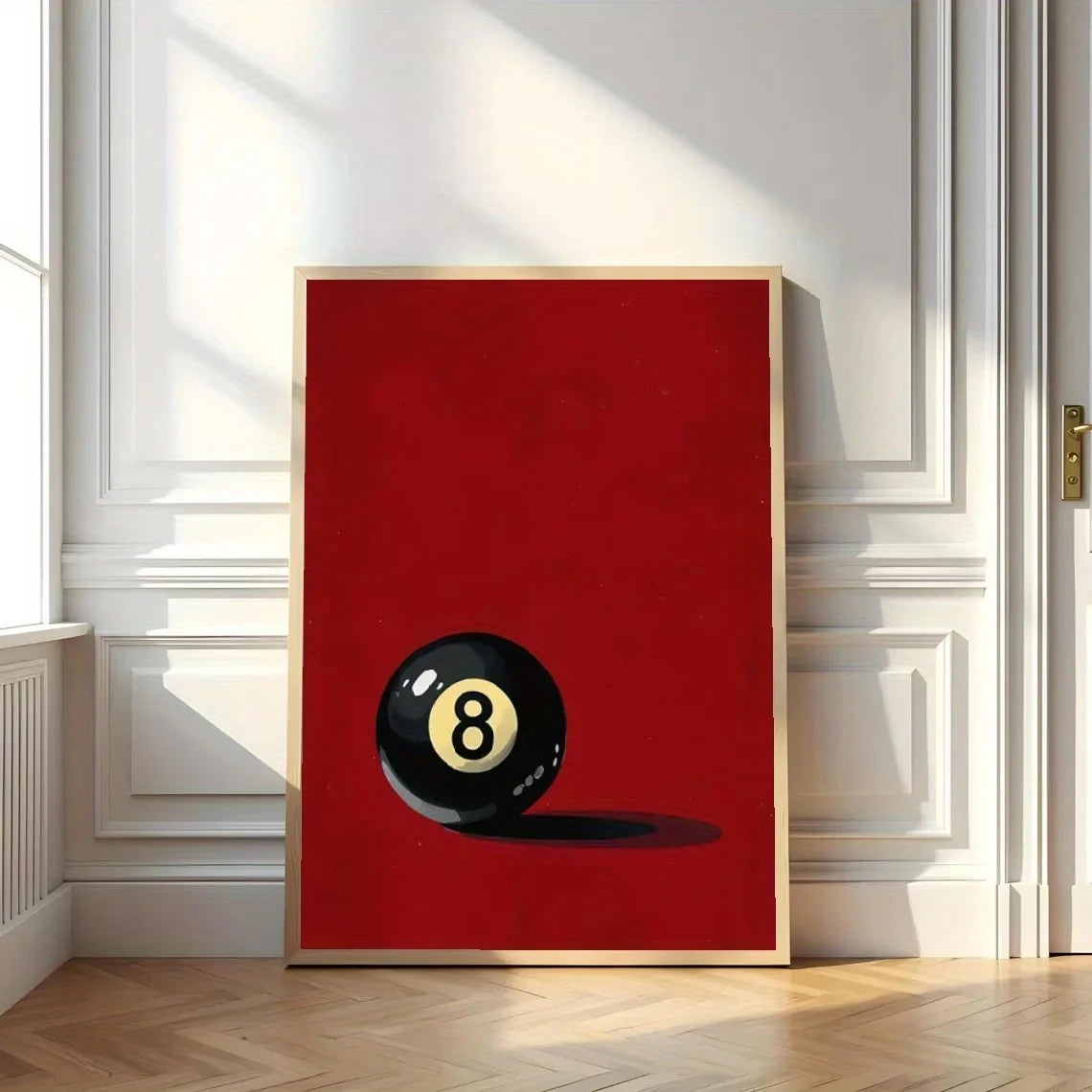 Retro-Style Featuring A Lucky 8 Ball Pool Ball Wall Art Print Canvas Painting Poster Picture For Living Room,Bedroom Home Decor Peaceful Pleasures Health and Wellness