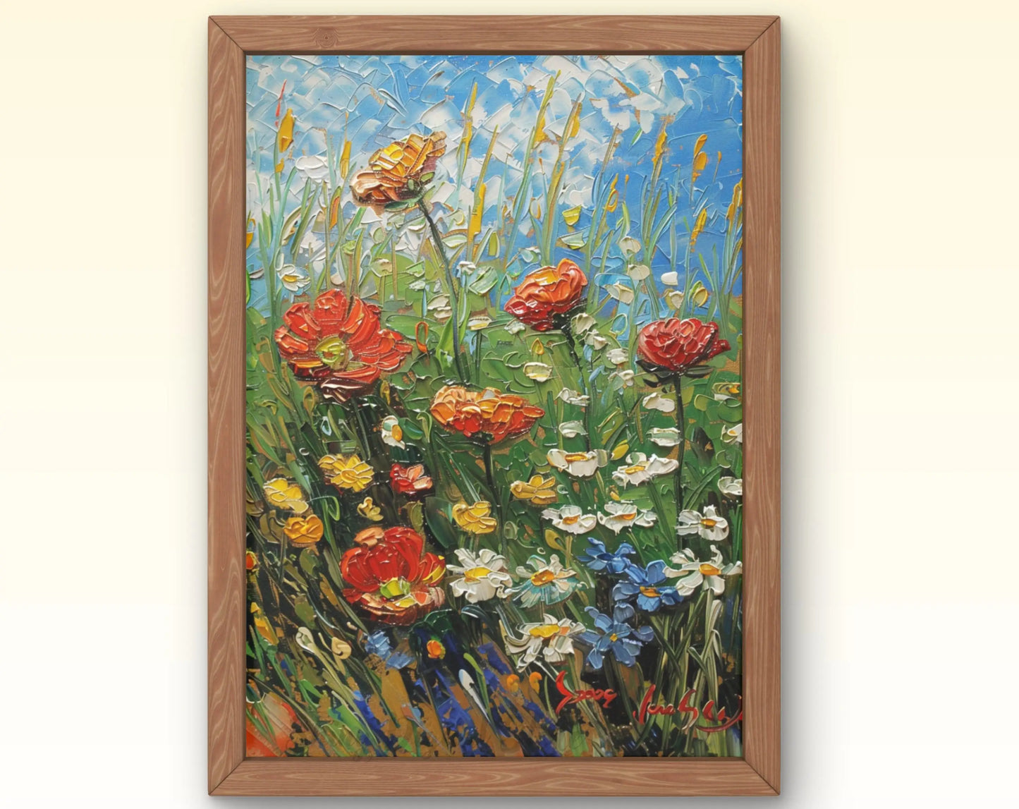 European Rural Scenery Floral Canvas Wall Art | Unframed Print