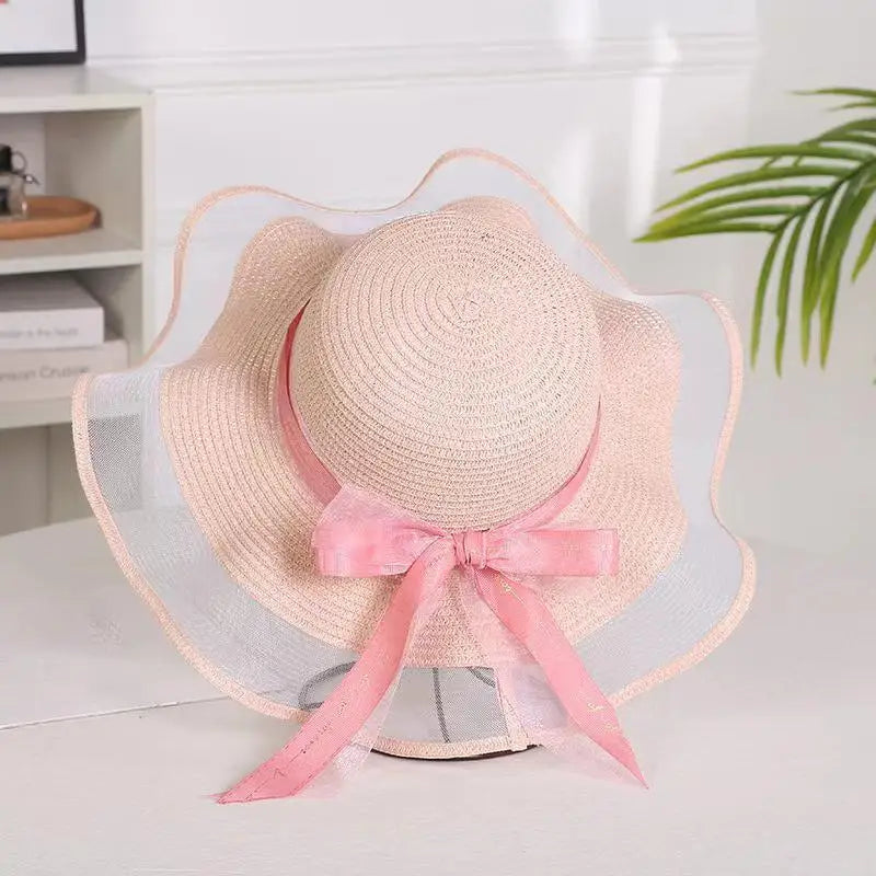 Women's Wide Brim Straw Sun Hat – UV Shield Beach Floppy Hat