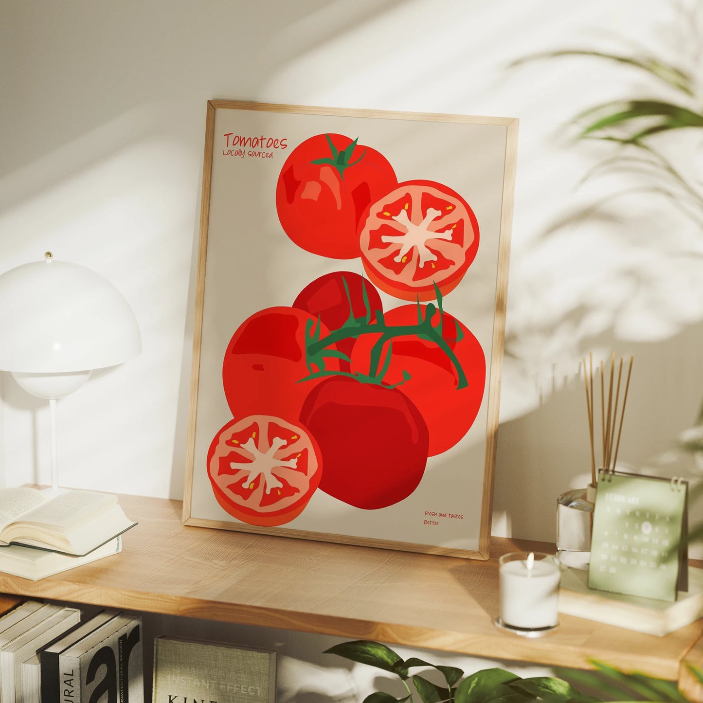 Fresh Tomatoes Minimalist Canvas Wall Art Print | Home Decor