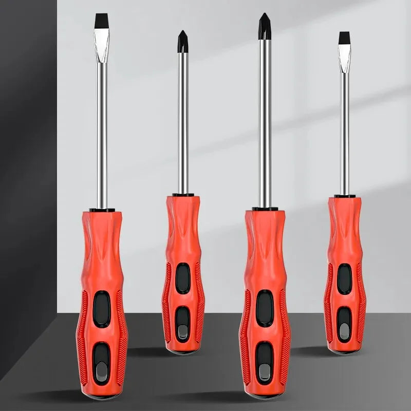 2Pcs Multifunctional Magnetic Screwdriver Flat Head Cross Screwdriver Anti Slip Basic Manual Screw Drive Tool Household Peaceful Pleasures Health and Wellness