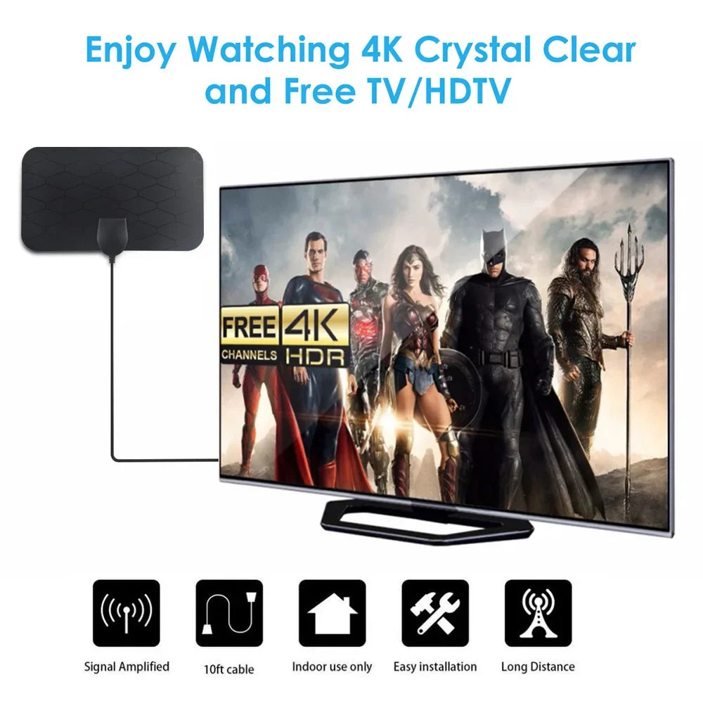 Mini Indoor HDTV Antenna DVB-T – 50 Mile Range & 1080p HD