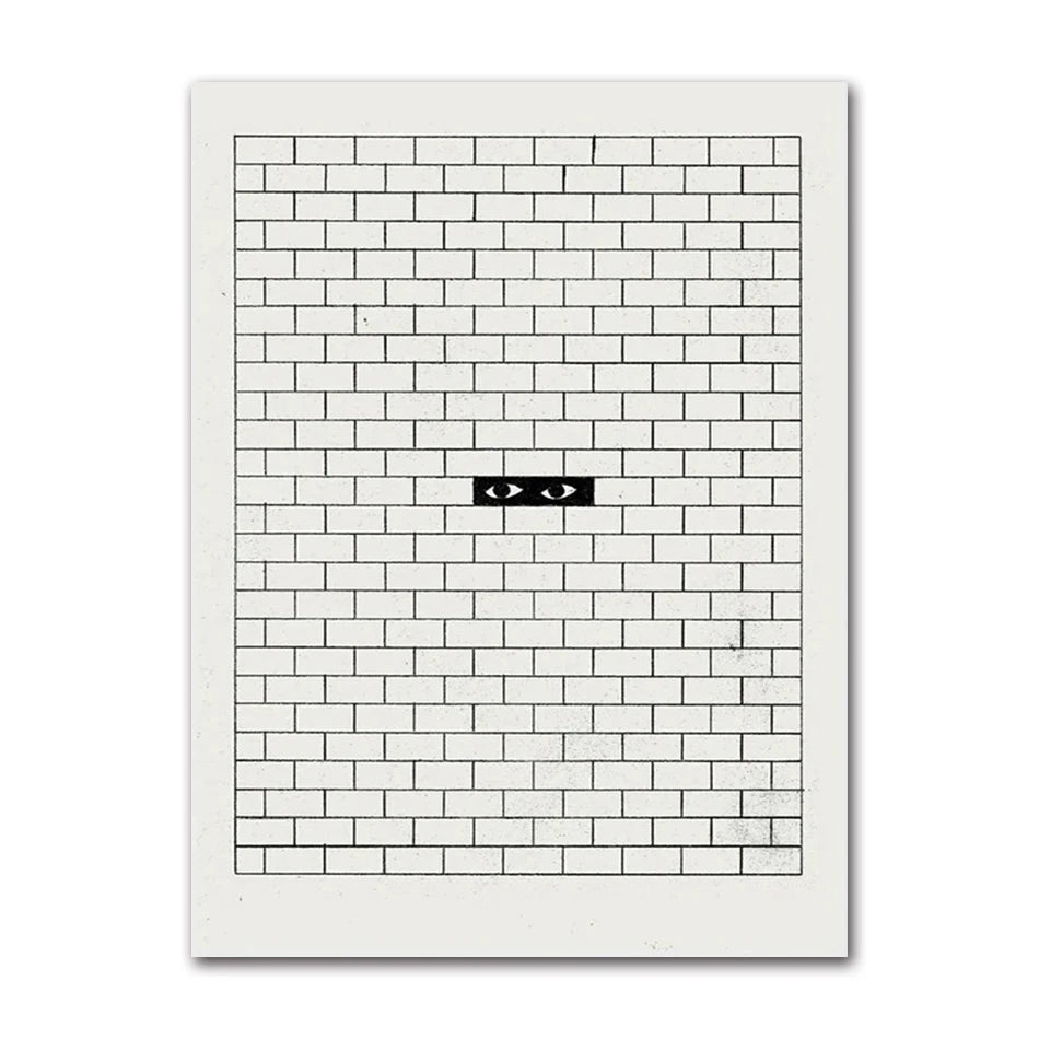 Vintage Abstract Retro Mind Maze Canvas Wall Art Print