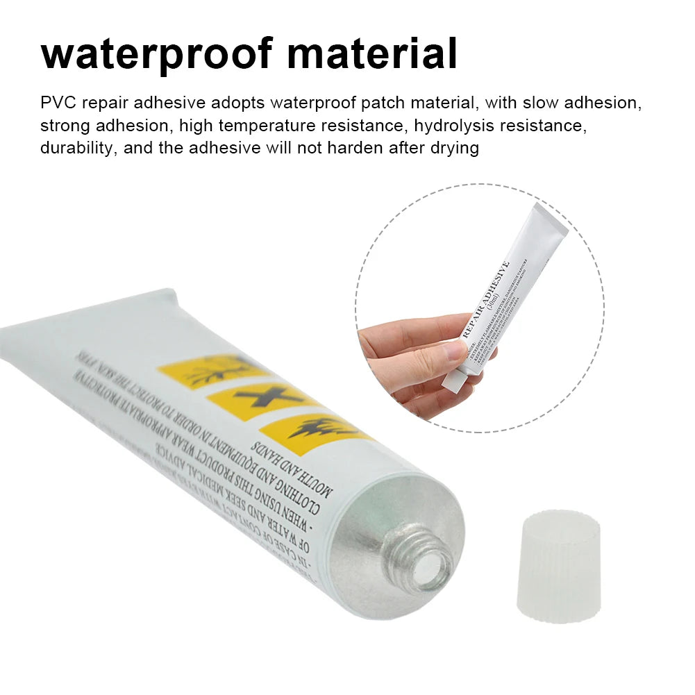 30ml PVC Inflatable Glue Tape Repair Patch Glue Kit Waterproof Adhesive For Swimming Air Bed Repairing Kayak Boat Inflatable Toy Peaceful Pleasures Health and Wellness