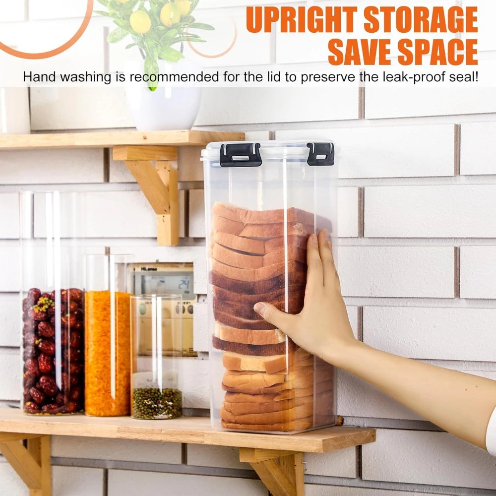 Clear Airtight Bread Box with Drawer Tray & Lid – Bread Loaf Storage Container