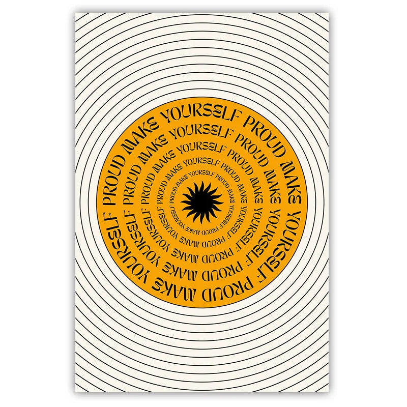 Boho Abstract Inspirational Quote Canvas Wall Art | Nordic Spiral Canvas Wall Art Peaceful Pleasures Health and Wellness 01 40x50cm No Frame China Mainland