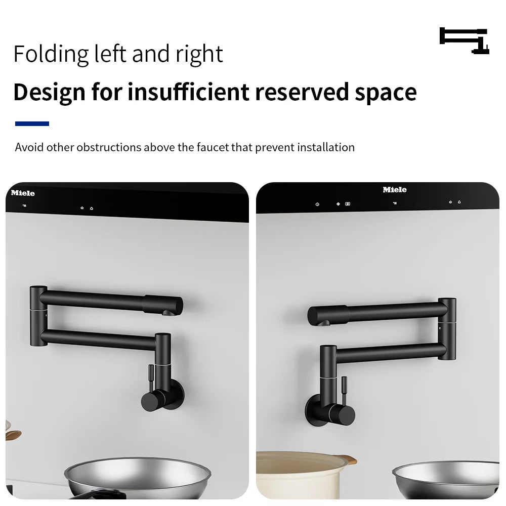 Wall-Mounted Folding Kitchen Faucet | 304 Stainless Steel