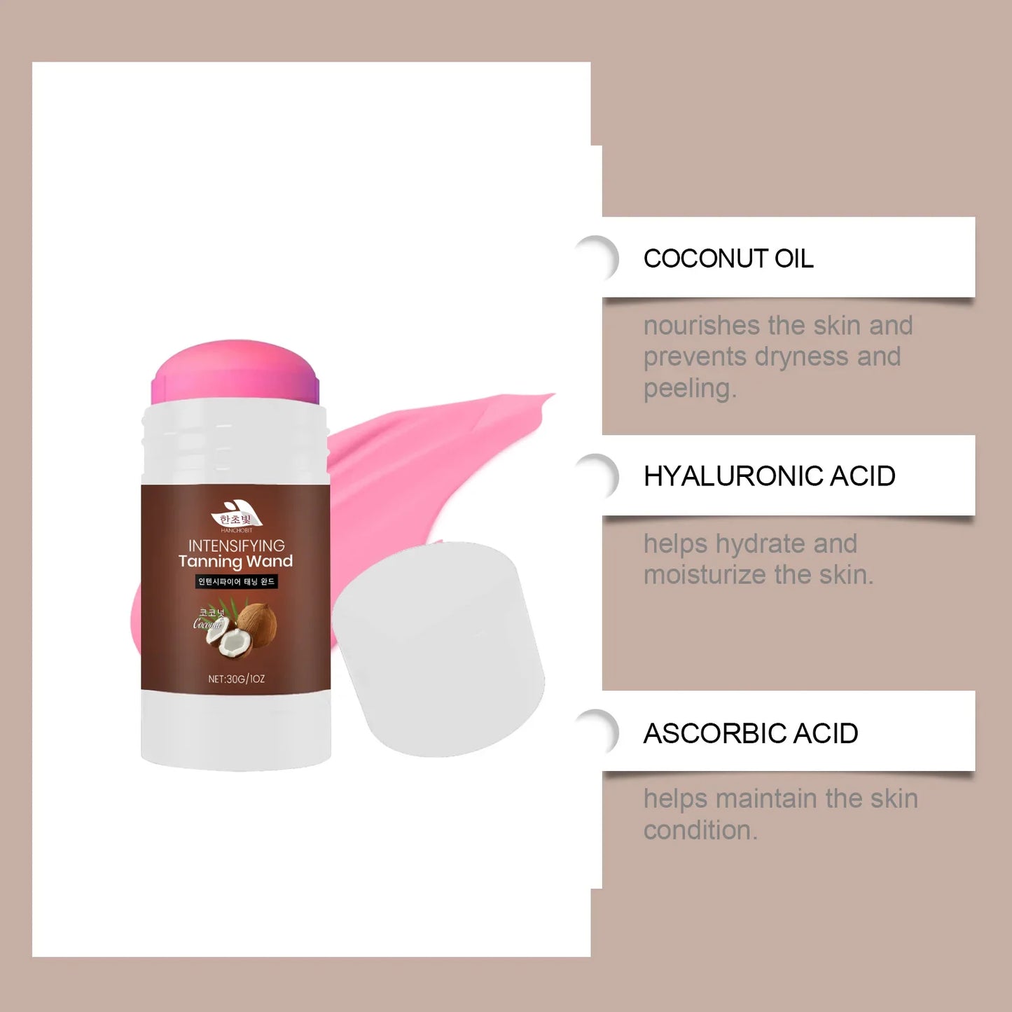 Coconut Self-Tanning Stick – Sun-Free Bronze Glow | 30g