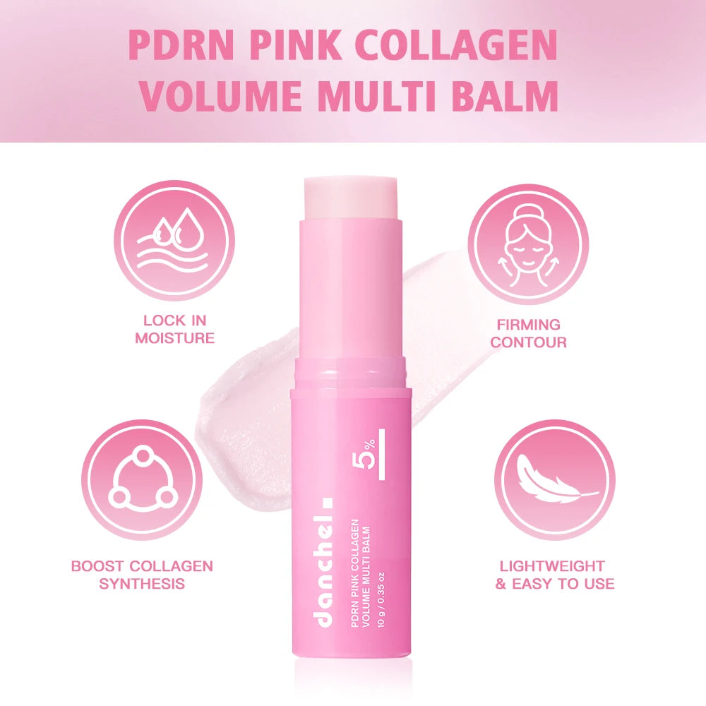 PDRN Pink Collagen Volume Collagen Stick Multi Balm Stick Deep Hydration Moisturizer Brightening Plump Smooth Face Skin Care Peaceful Pleasures Health and Wellness