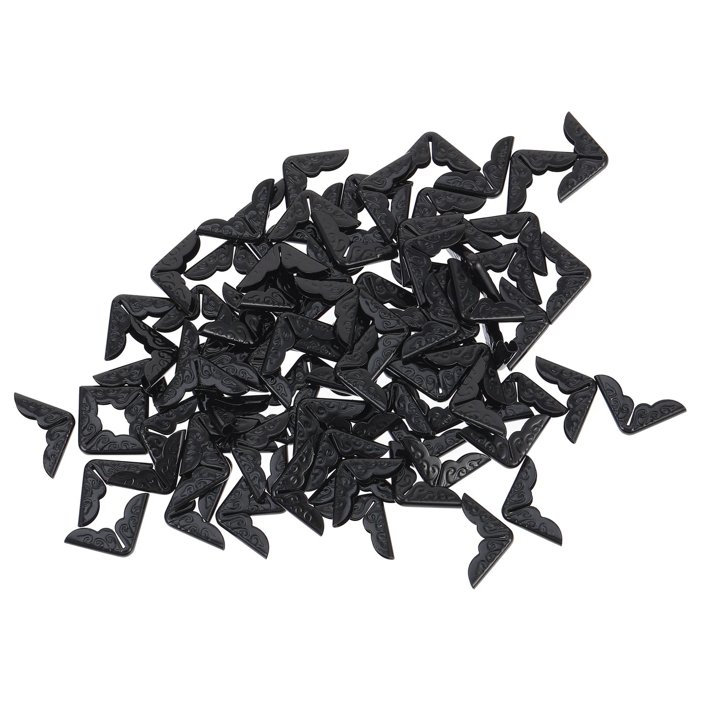 LALAFINA 100pcs Book Corner Protectors Iron- for Albums Scrapbooks Notebooks School Photo Journals Cover Set Peaceful Pleasures Health and Wellness Black