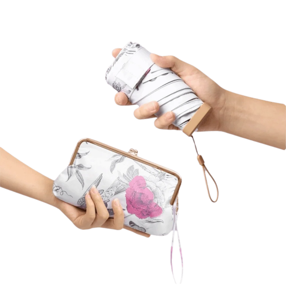 Mini Folding UV Umbrella with Wallet – Sun & Rain Protection