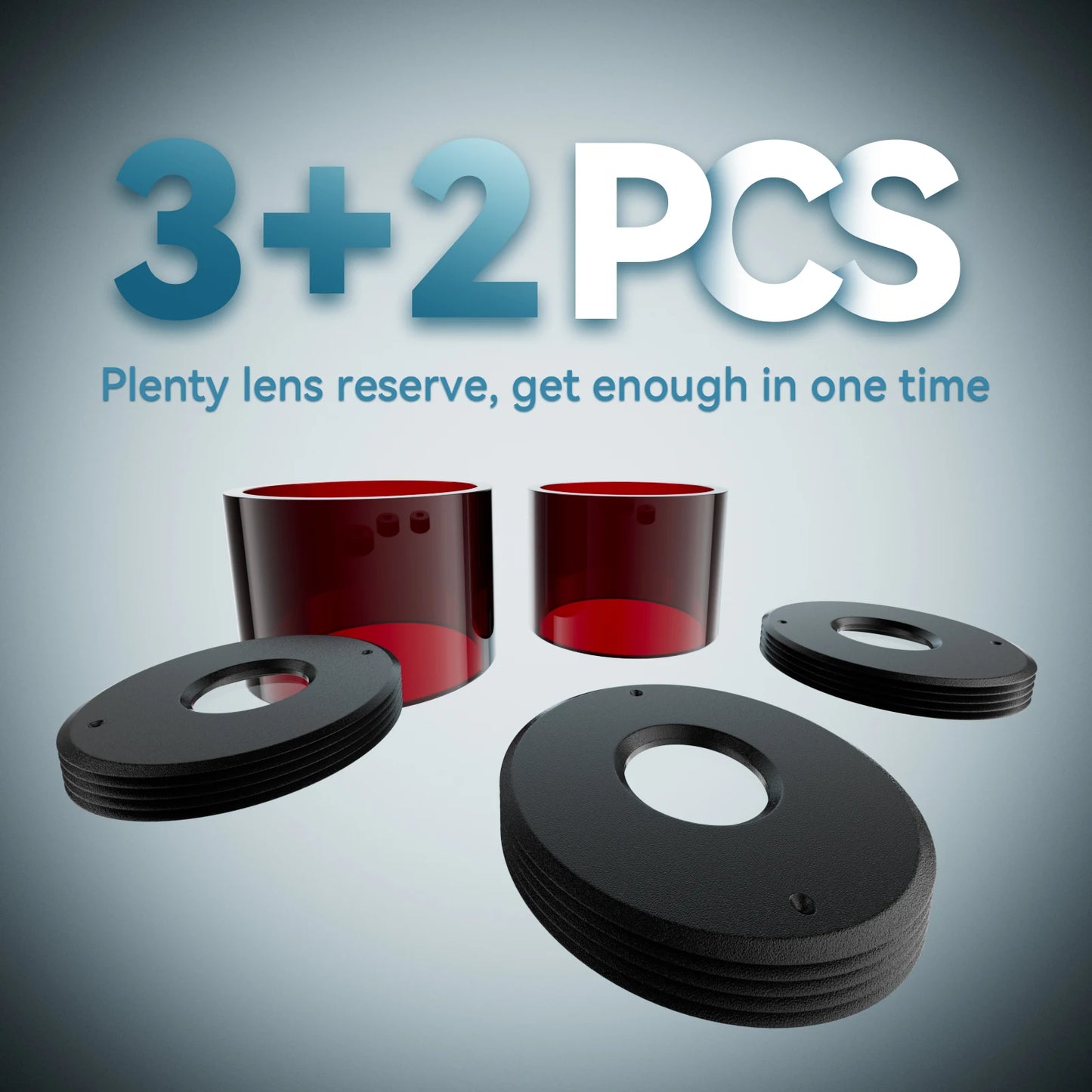 SCULPFUN S9 Lens Set – 3 Original Lenses & 2 Acrylic Covers