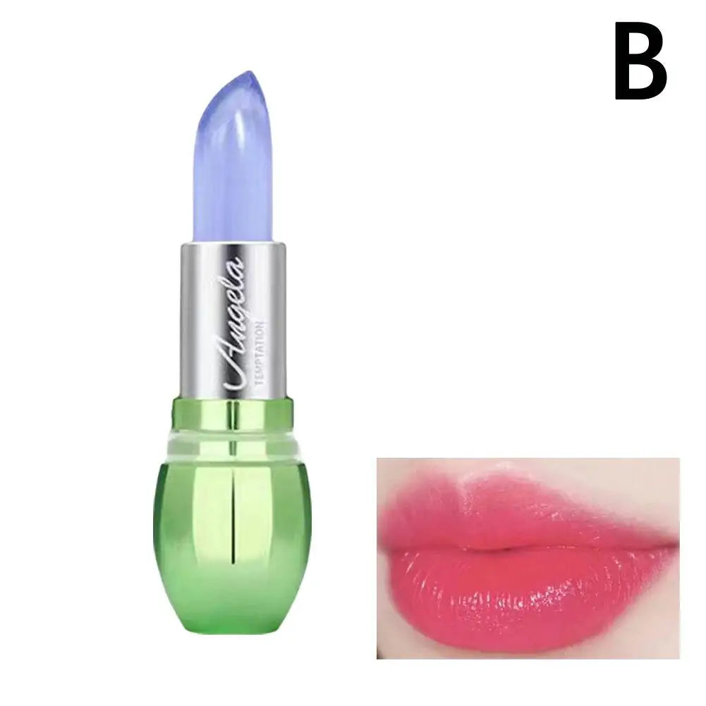Crystal Jelly Lipstick,Magic Color Changing Lipstick, Moisturizing Temperature Color Changing Lip Gloss,Nourishing Lip Balm Peaceful Pleasures Health and Wellness B