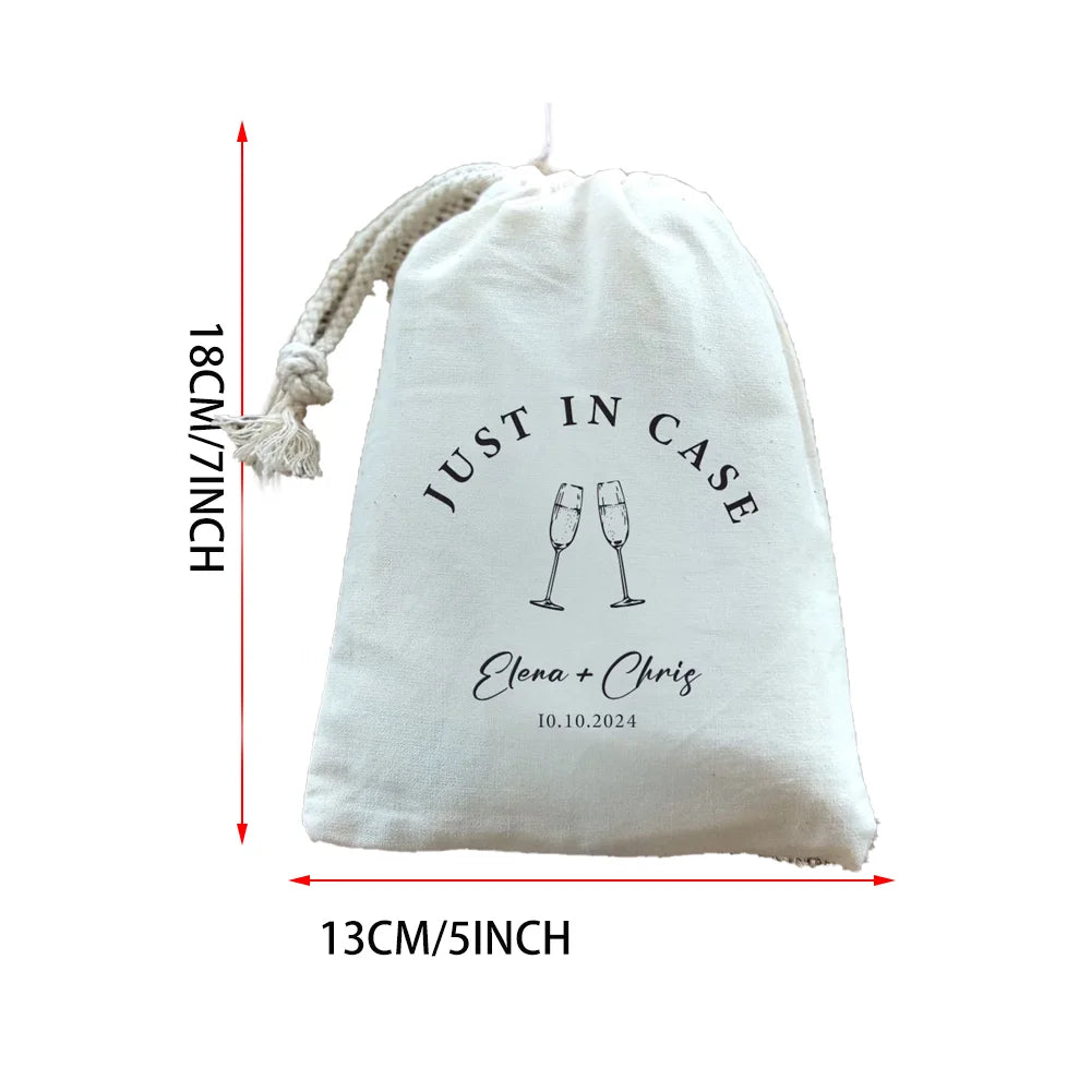 5-Pack Cotton Drawstring Bags | Hangover Kit Wedding Party Favors Party Favor Bags Peaceful Pleasures Health and Wellness