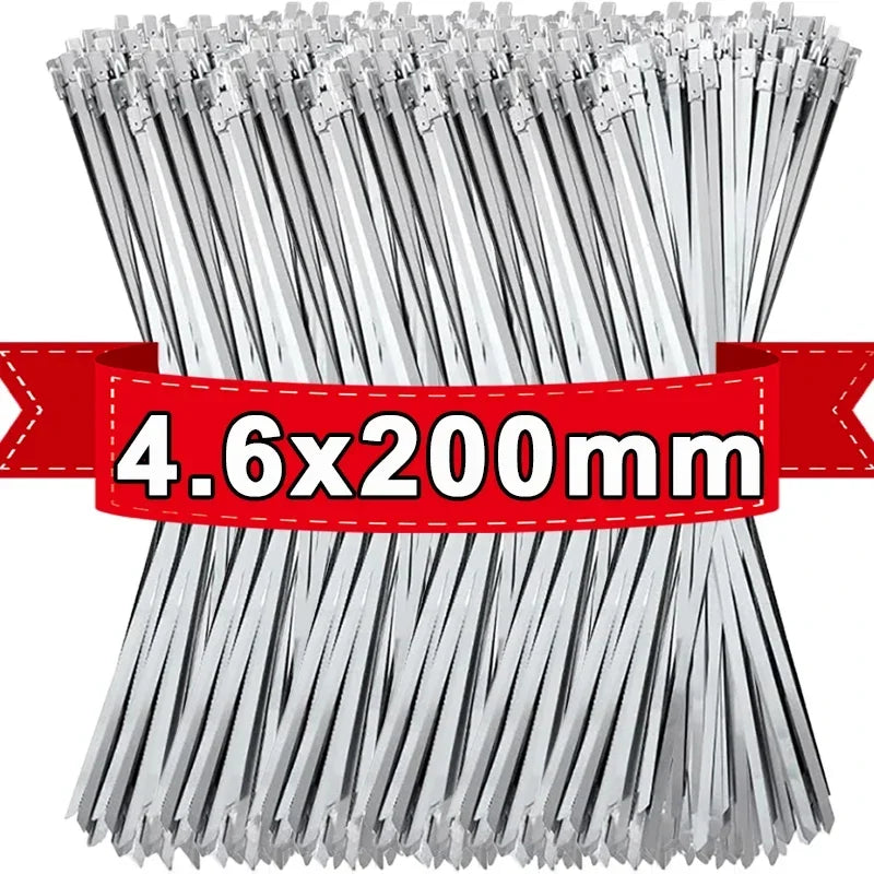 Stainless Steel Cable Ties – Self-Locking Heavy Duty Peaceful Pleasures Health and Wellness 300PCS 4.6x200mm United States