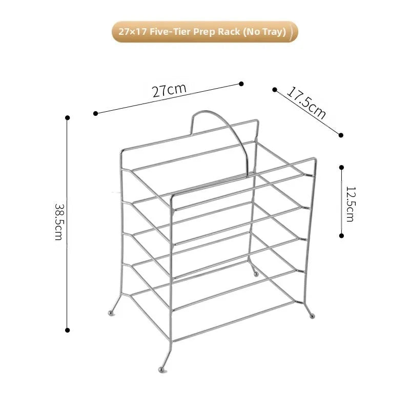 304 Stainless Steel Rectangular Barbecue Rack Portable Design