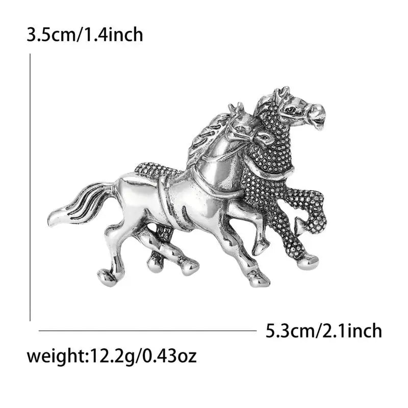 Enamel Horse Brooch | Vintage Zodiac Lapel Pin for Men & Women