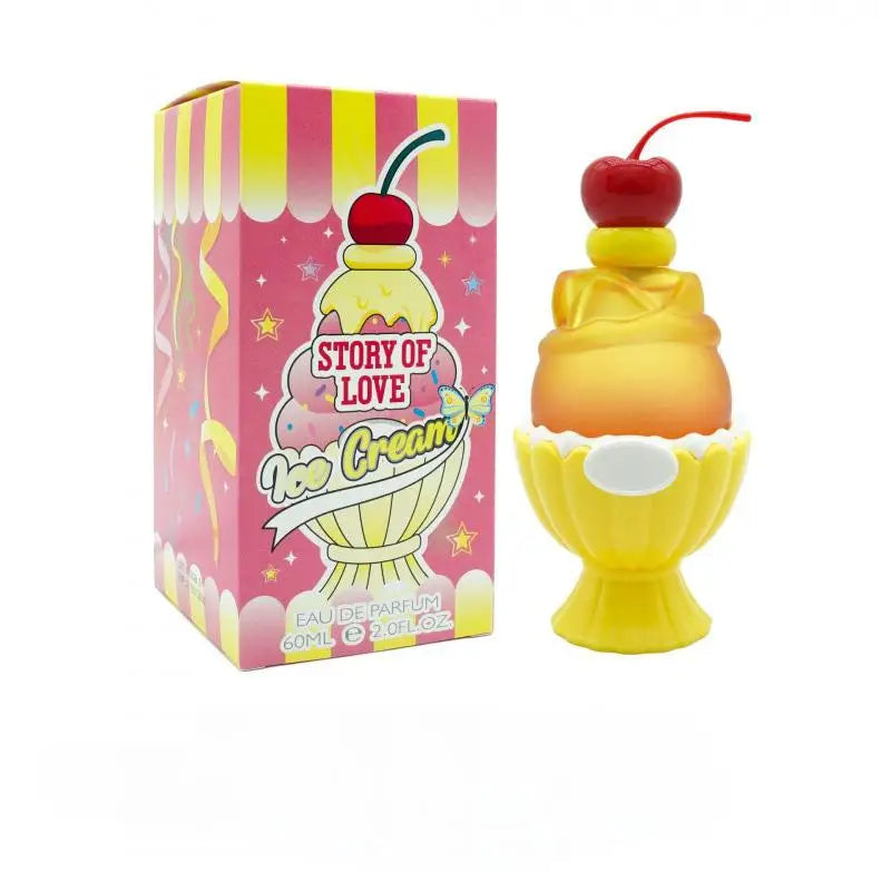 Ice Cream Cute Perfume Brand Long-lasting Eau De Toilette Floral Fruity Citrus Rose Charming Sweet Fragrance Women Body Spray Peaceful Pleasures Health and Wellness 60ml yellow