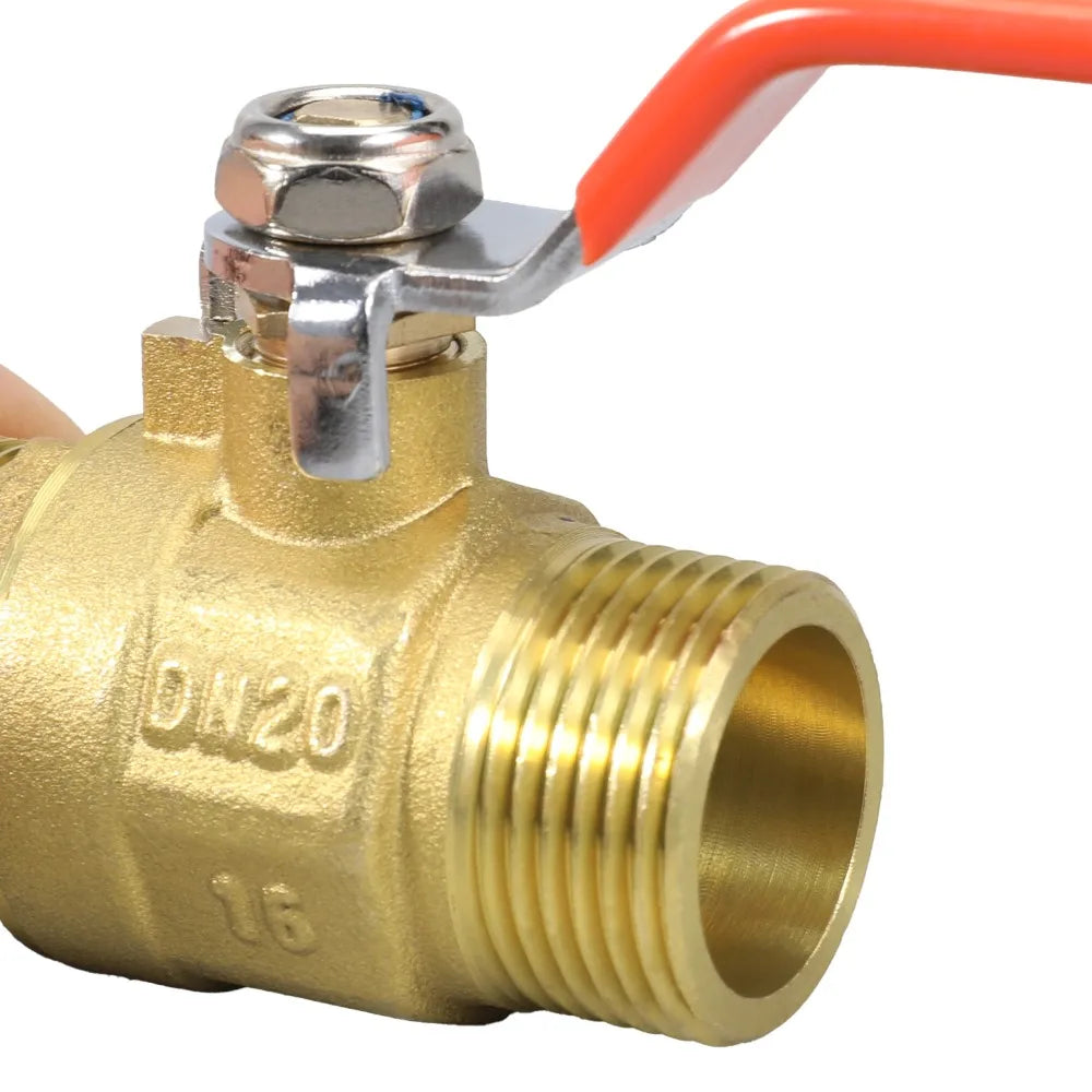 Rain Barrel Overflow Kit – Brass Ball Valve Hose Adapter 1/2–1"
