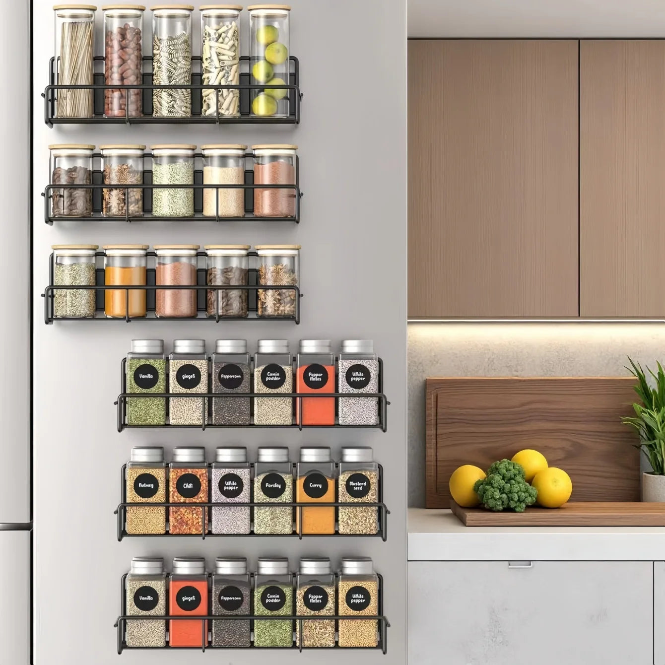 Magnetic Spice Rack for Refrigerator | Fridge Shelf Organizer