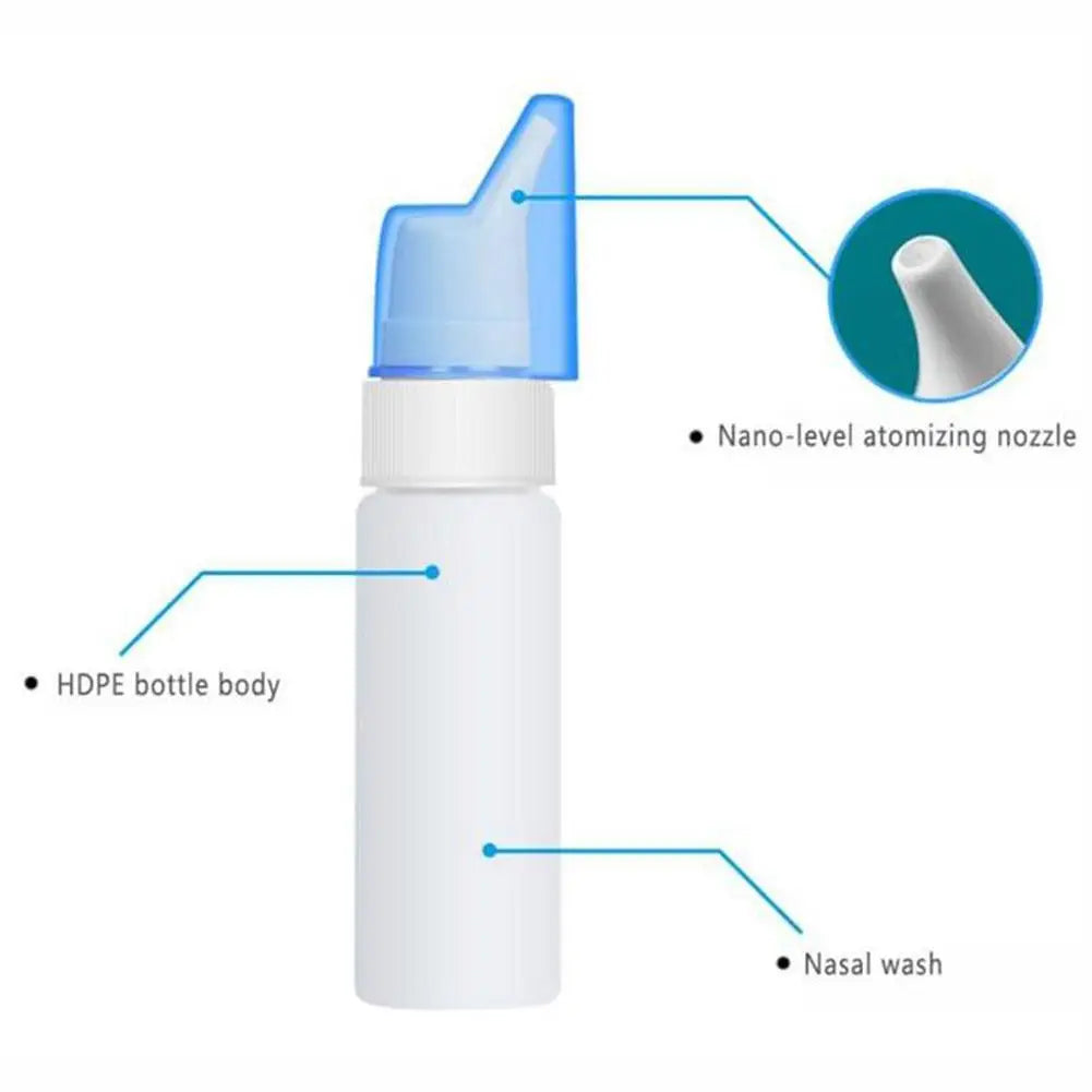 Nasal Spray Bottle Nasal Irrigator Nose Wash Cleaner Bottle Spray Relief for Nasal Care Portable Liquid Empty Container Peaceful Pleasures Health and Wellness