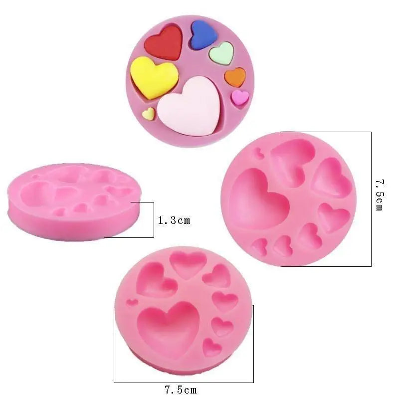 Heart Shaped Silicone Mold DIY Chocolate Candy Fondant Mould Cake