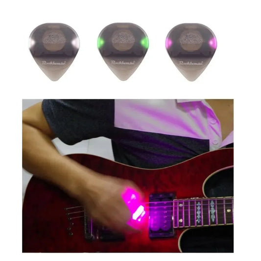 Glowing Guitar Picks Non-slip Jazz Plectrum LED Lights Electric Peaceful Pleasures Health and Wellness