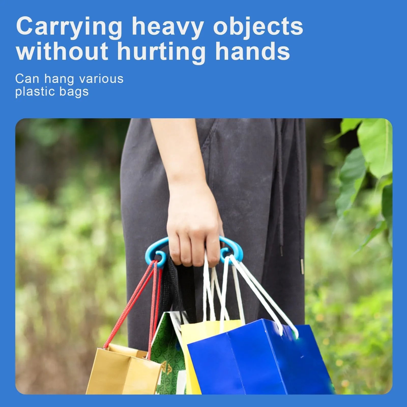Comfortable Grocery Bag Carrier Anti Pinch Handle Carry Handle Gadget Grocery Bag Holder Labor Saving Carry Shopping Bags Peaceful Pleasures Health and Wellness