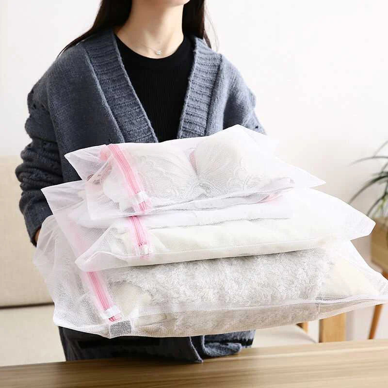 2/3/5PCS Mesh Nylon Clothing Storage Bag Anti Deformation Pants Sweater Special Washing Bag Wool Travel Packaging Bag Peaceful Pleasures Health and Wellness