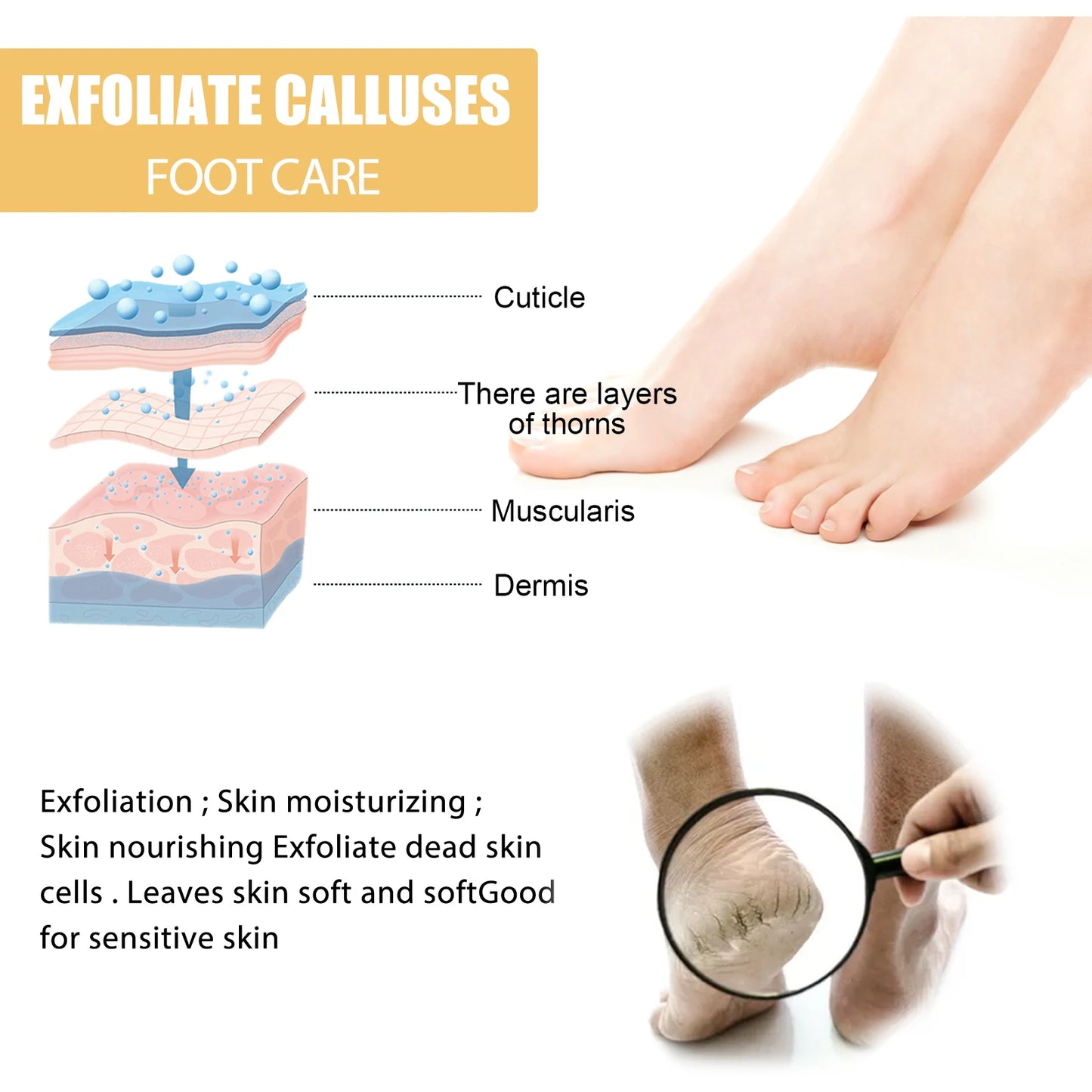 Ouhoe Foot Callus Remover Spray | 72H Moisture & Exfoliation