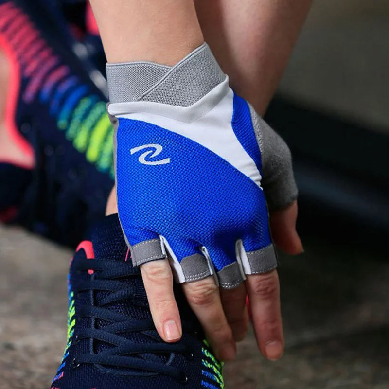 Anti-slip Half Finger Gym Gloves for Men Women, Breathable Fitness Gloves for Cycling Climbing Training Fishing Sports Peaceful Pleasures Health and Wellness Dark Blue S