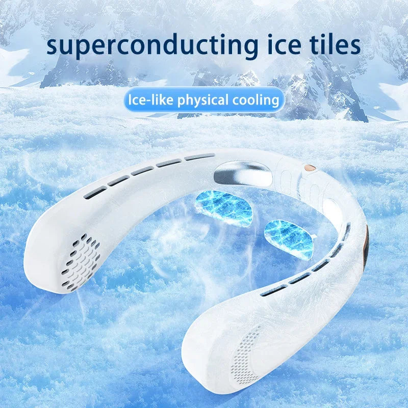 Hanging Neck Bladeless Fan 720° Multi Angle Adjustable Portable Usb Charging Fan Ice Ceramic Cooling Chip Mini Fan Peaceful Pleasures Health and Wellness